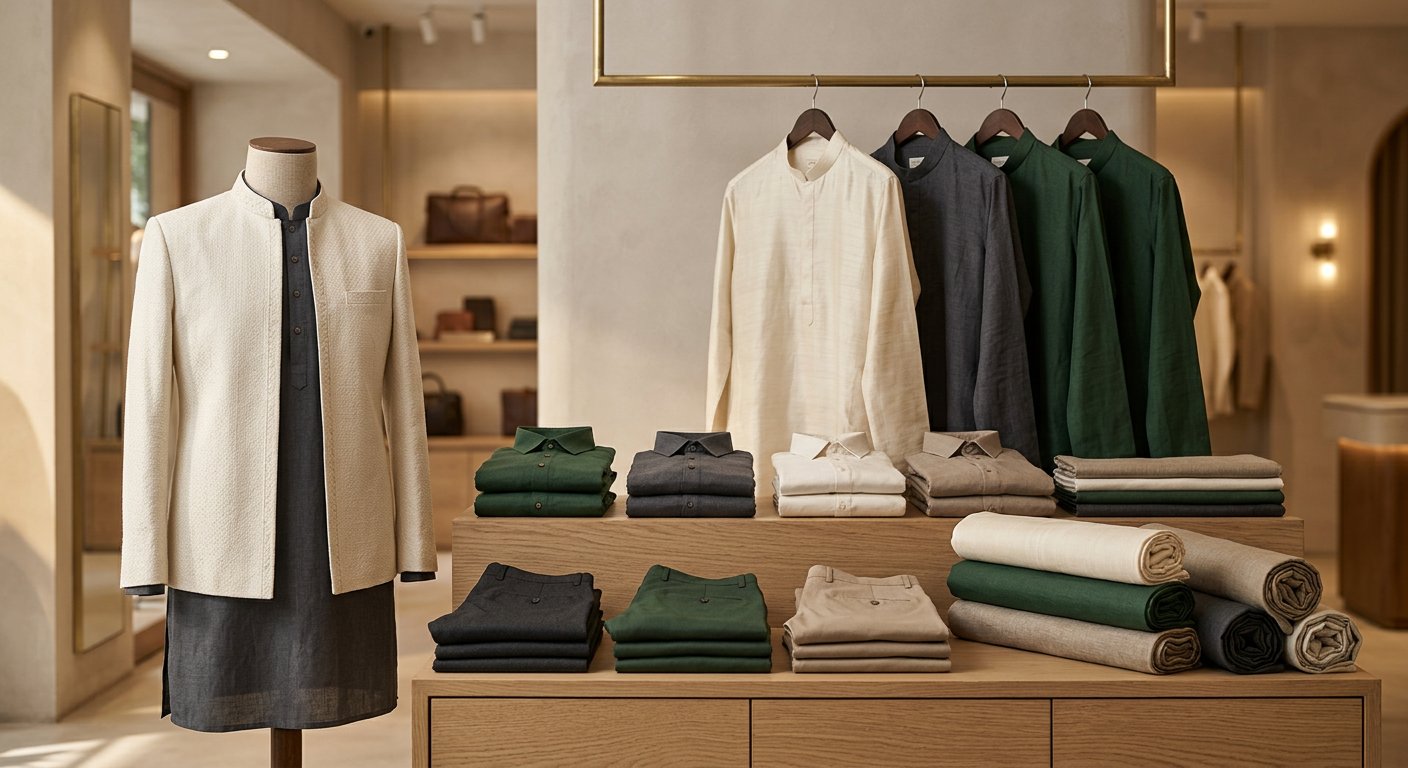Refined men’s clothing and fabrics