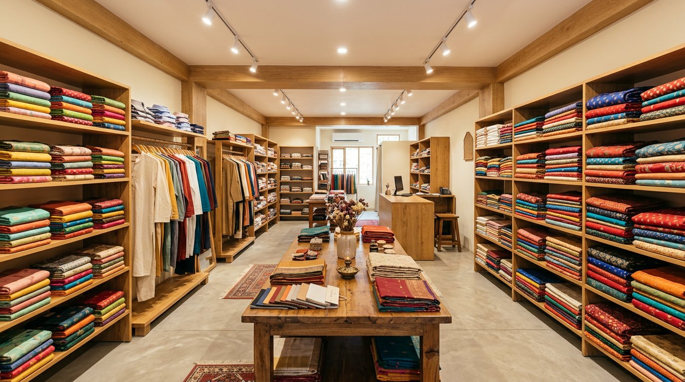 Welcoming family clothing store interior